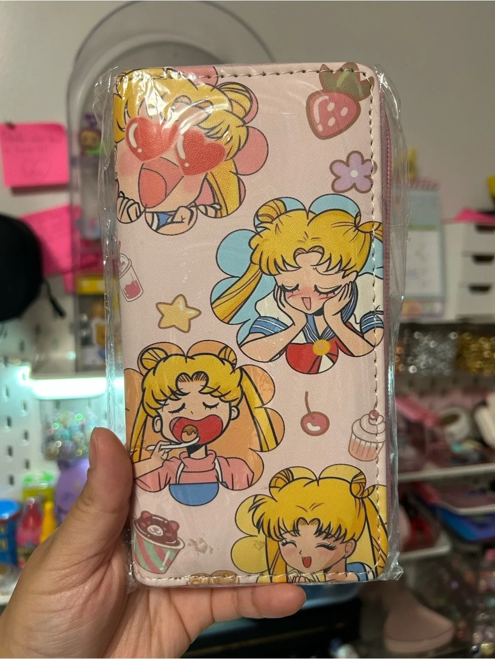 Pink Sailor Girl Pattern Phone Wallet Case